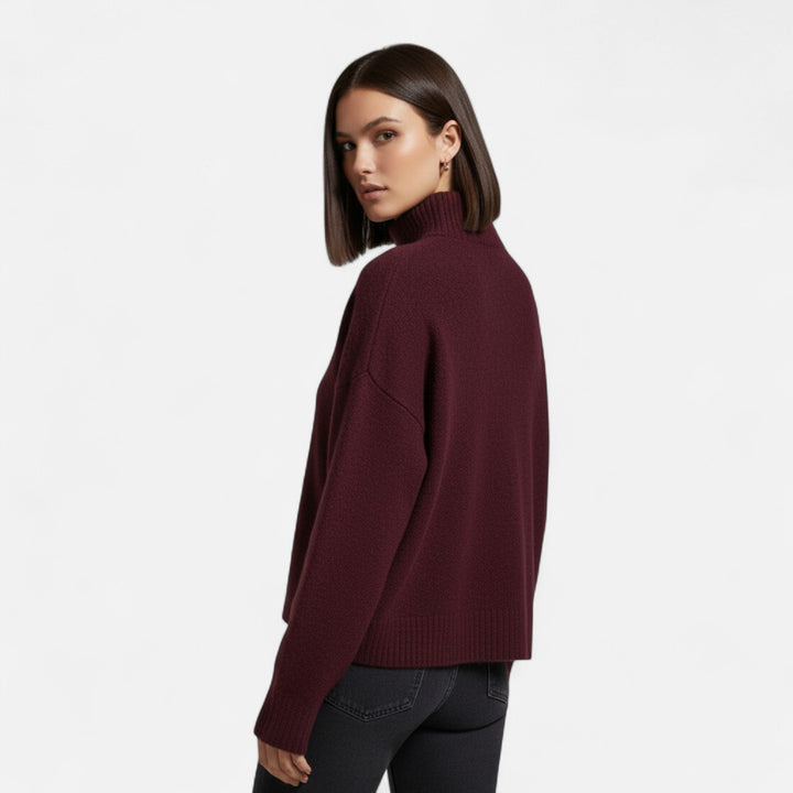 Elegant Turtleneck Sweater Women Vintage Winter