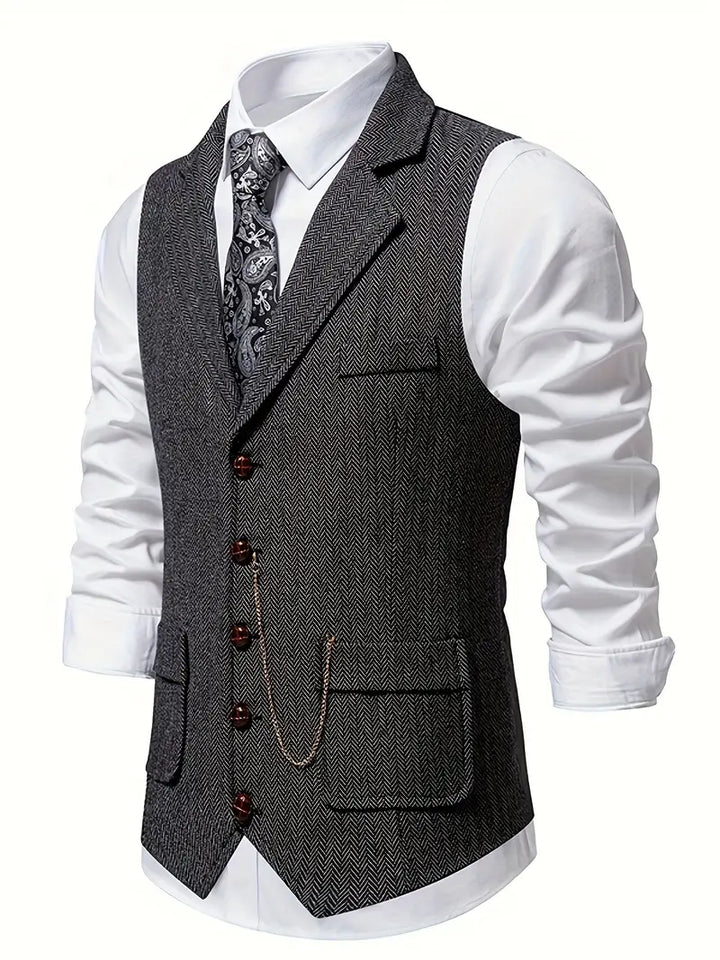 Elegant Men's Vest - Tailored Fit for Business and Casual Wear