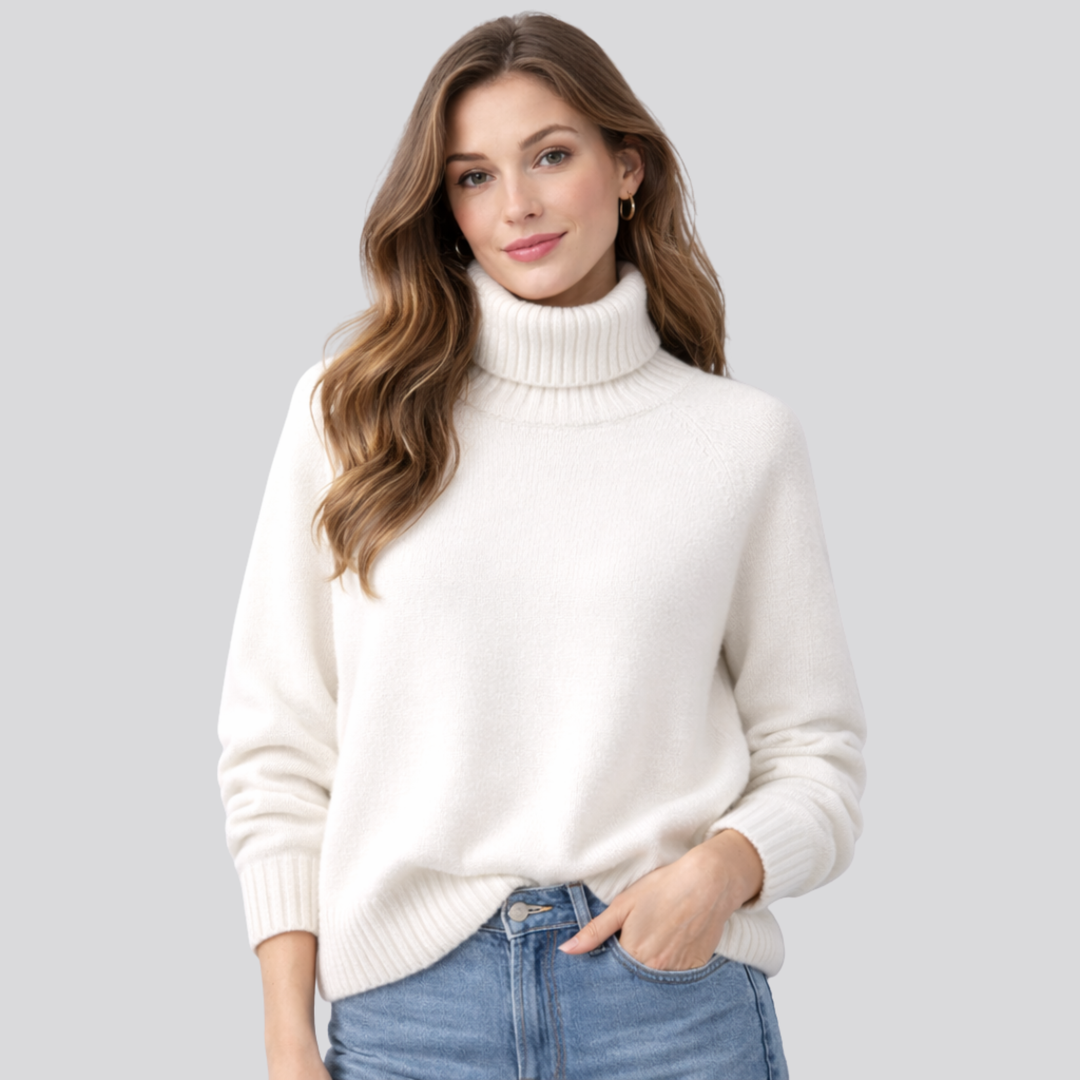 Soft Warm Women's Merino Wool Turtleneck Sweater