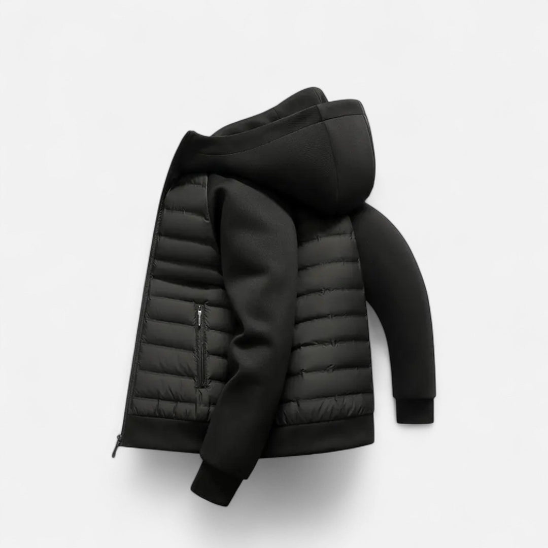 Warm Hooded Down Jacket for Men - Quilted and Lightweight