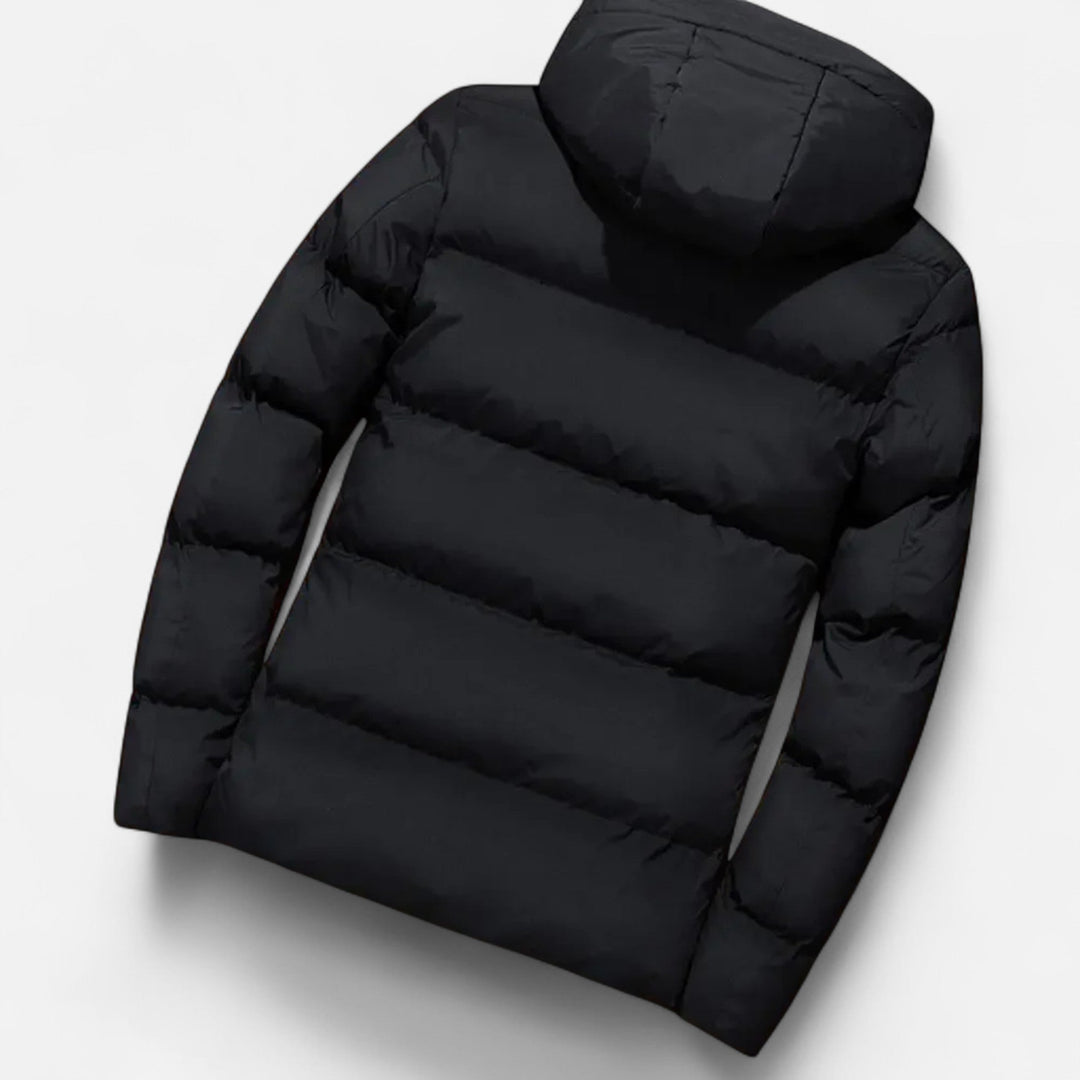 Warm Quilted Men's Hooded Down Jacket for Winter