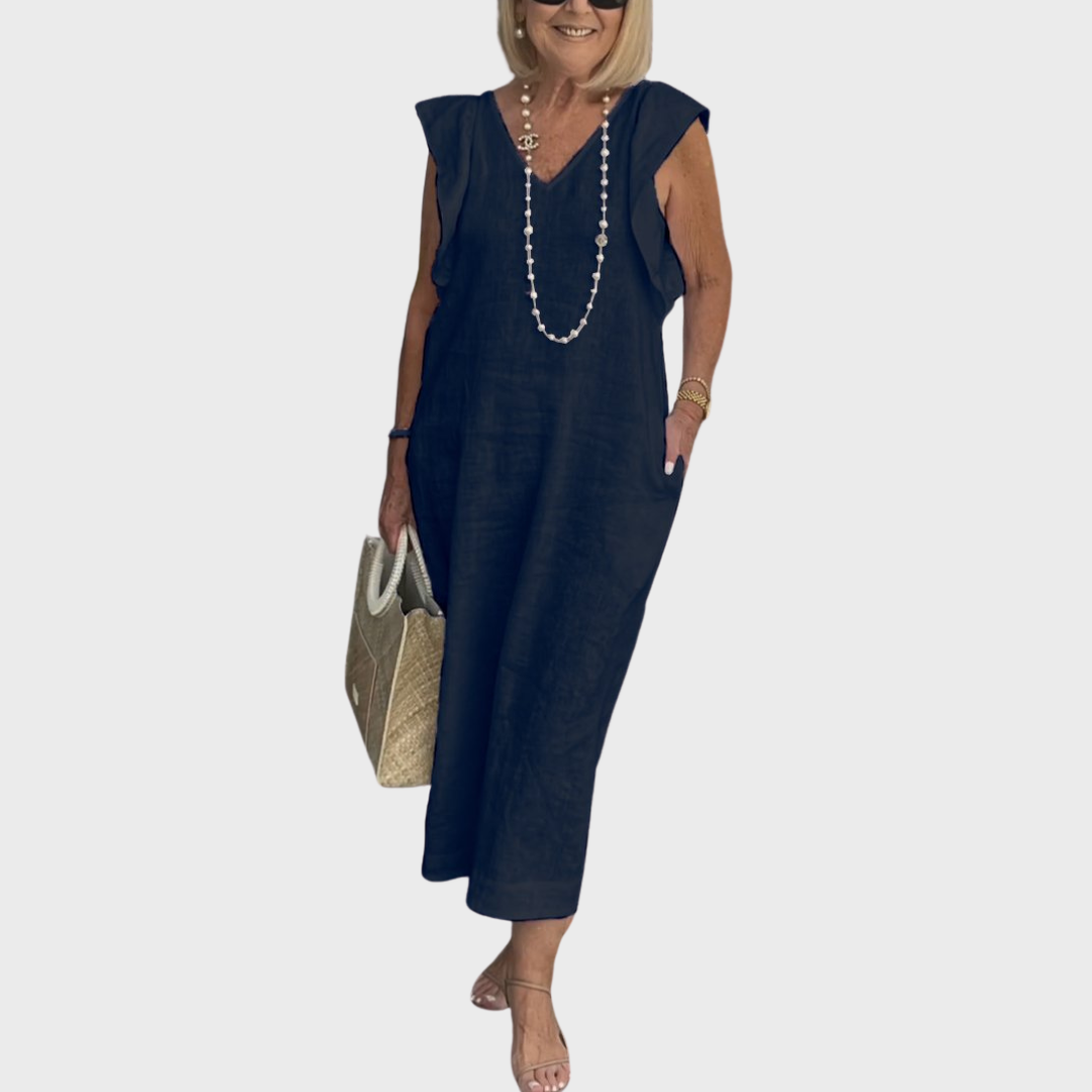 Sleeveless Casual Women's Maxi Dress with Pockets