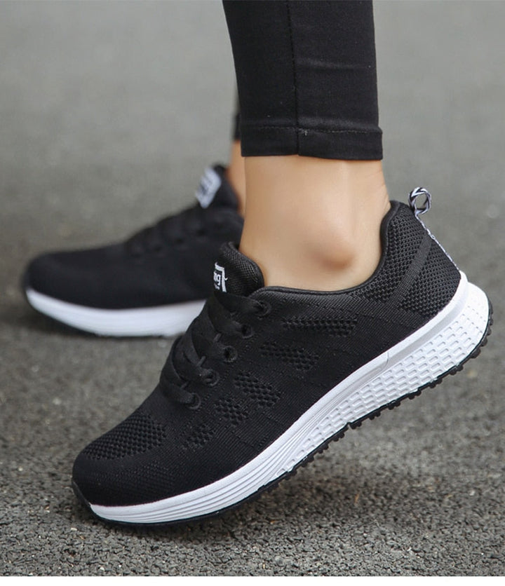 Ergonomic Women's Casual Shoes - Lightweight Sneakers with Breathable Material