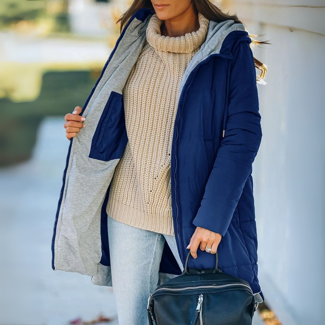 Women's Warm Hooded Down Jacket - Winter Puffer Jacket