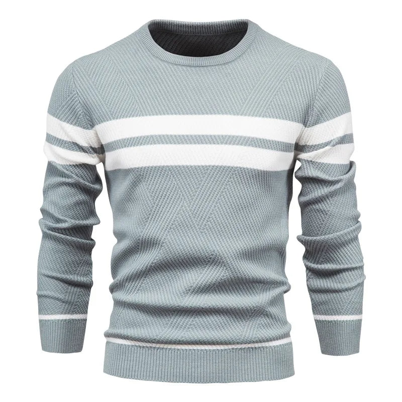Patchwork Men's Knit Sweater Long Sleeve