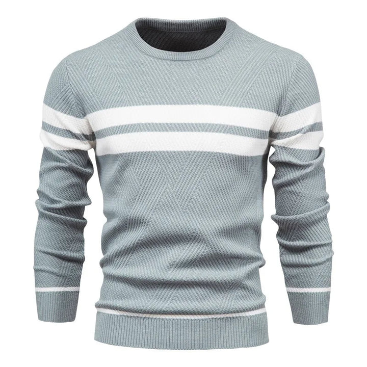 Patchwork Men's Knit Sweater Long Sleeve