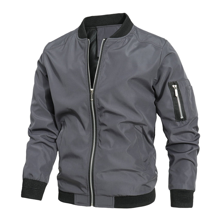 Men's Lightweight Bomber Jacket with Ribbed Cuffs