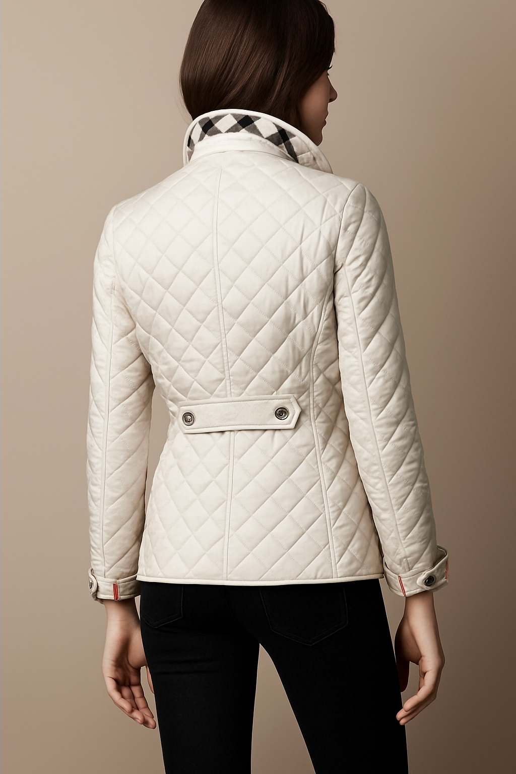 Elegant Women's Quilted Jacket with Buttons - Classic Winter Jacket for Office and Everyday Wear