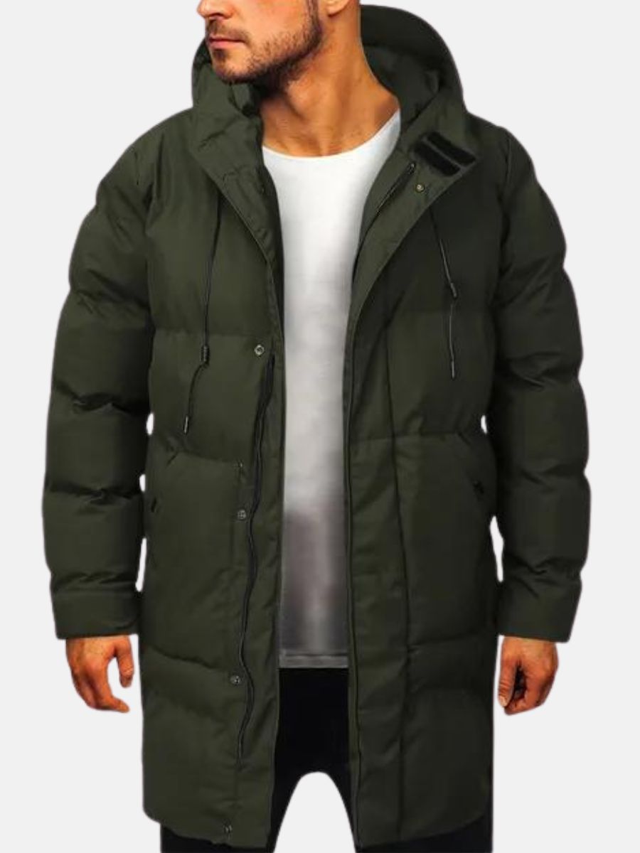 Warm Men's Padded Parka Jacket - Winter Jacket for Outdoor Use