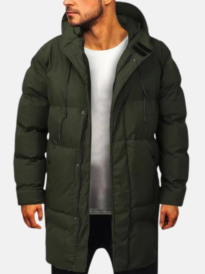 Warm Men's Padded Parka Jacket - Winter Jacket for Outdoor Use