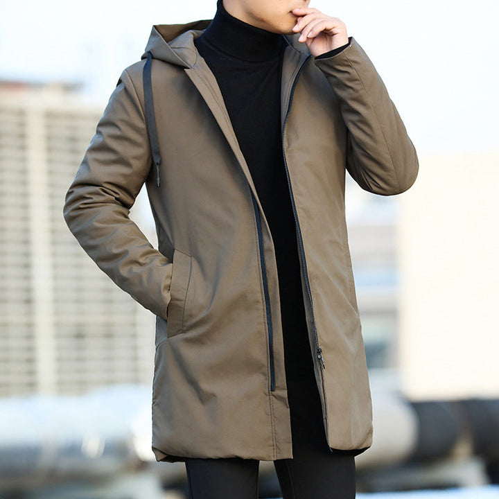 Modern Men's Winter Jacket with Hood - Windproof and Warm-Lined
