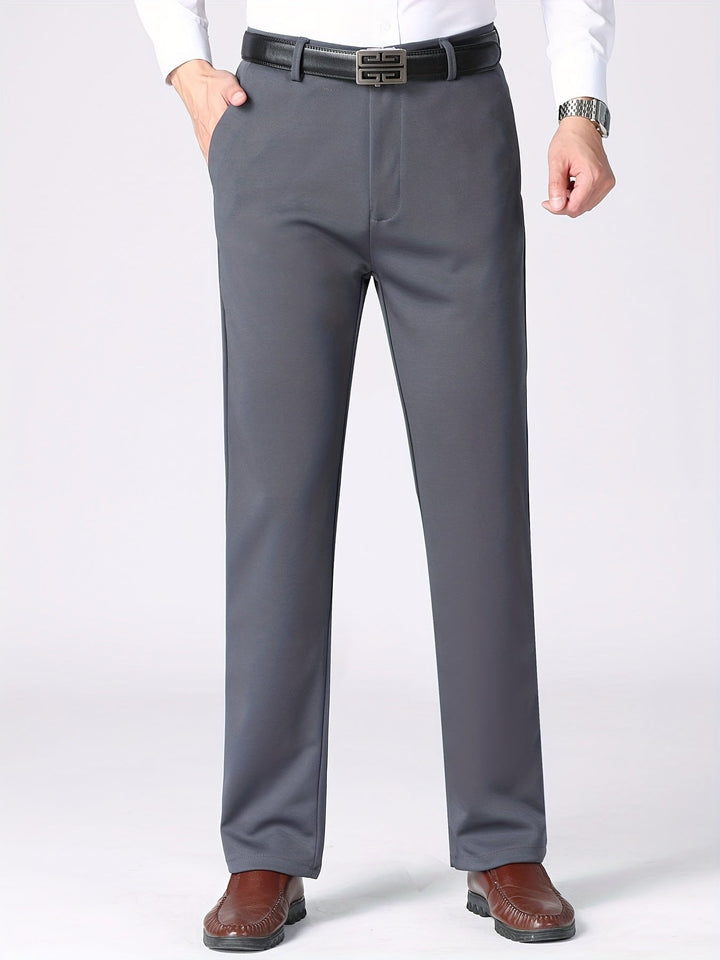 Elegant Wide-Leg Men's High-Waist Pants