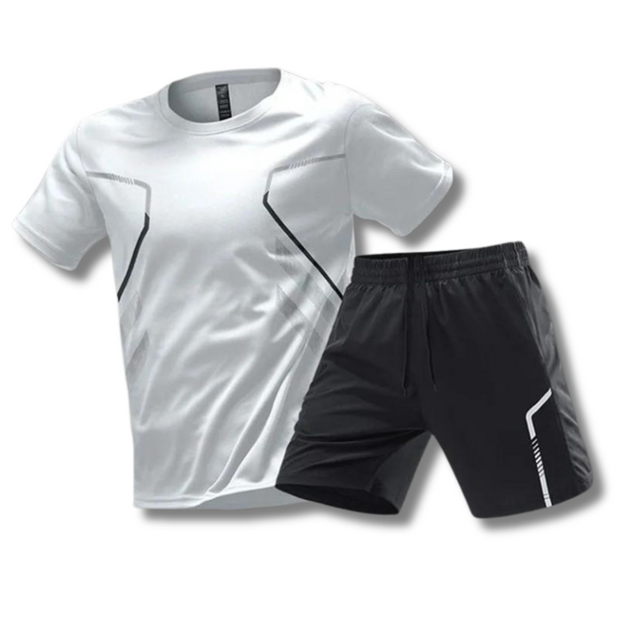 Men's Breathable Athletic Set - T-Shirt and Shorts for Training and Fitness