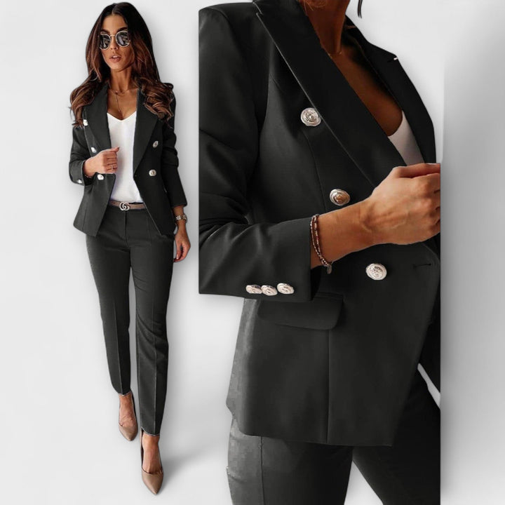Elegant Women's Two-Piece Suit with Jacket and Pants