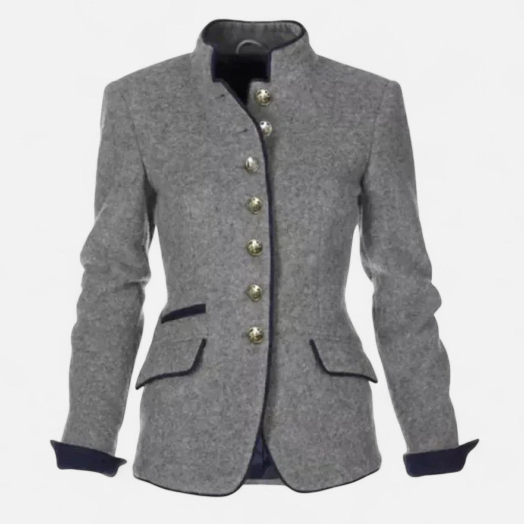 Elegant Double-Breasted Women's Wool Blazer
