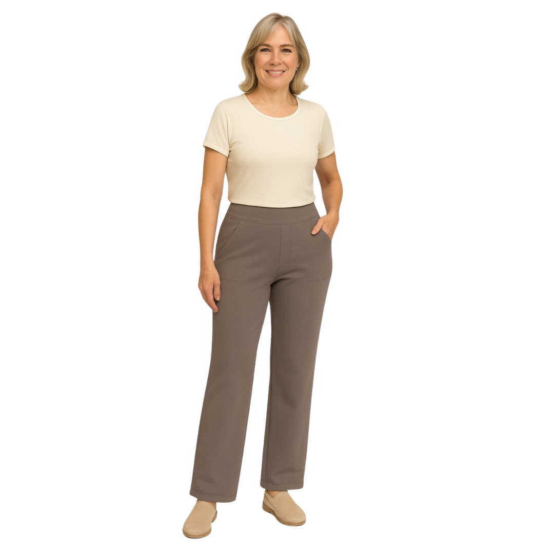 Women's Elegant Jersey Pants with Elastic Waistband