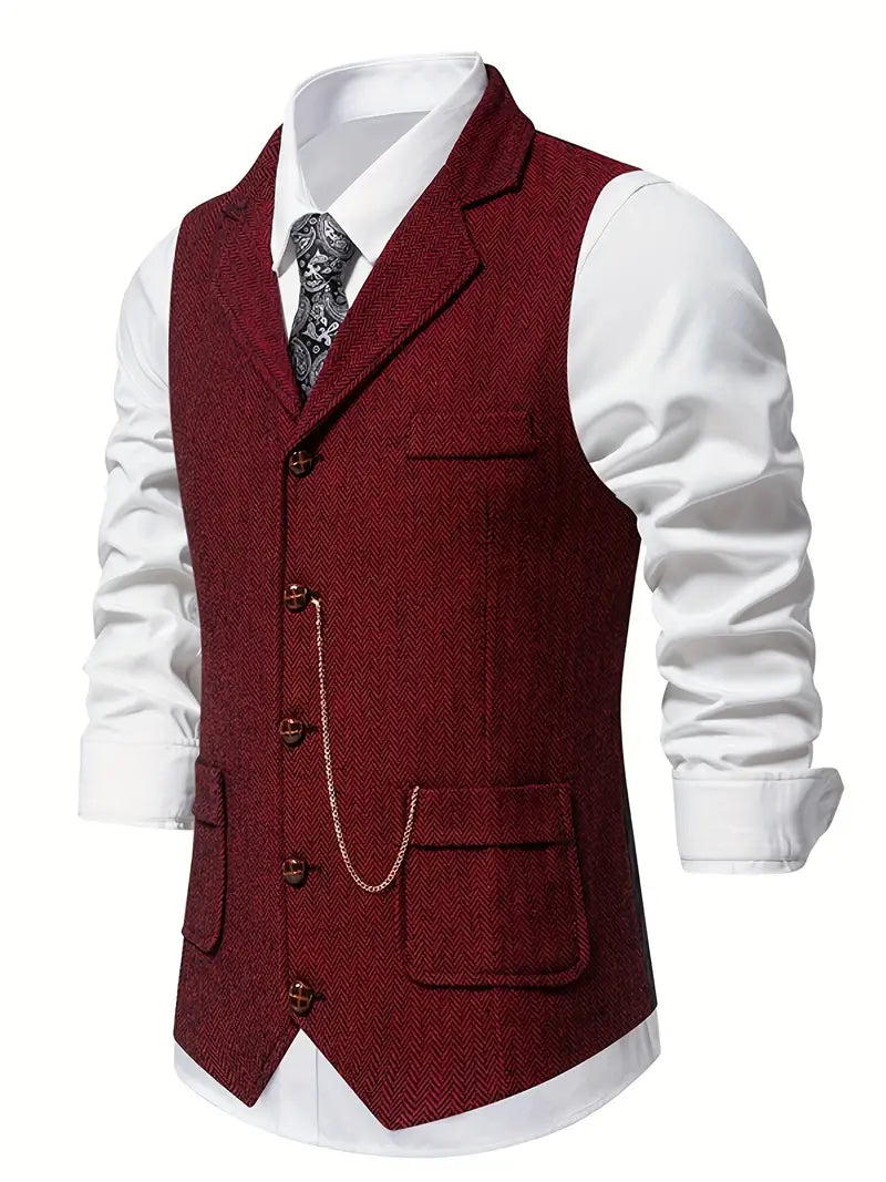 Elegant Men's Vest - Tailored Fit for Business and Casual Wear