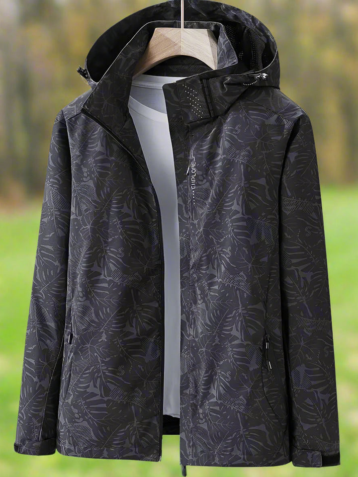 Waterproof Women's Summer Jacket with Leaf Print - Lightweight and Breathable