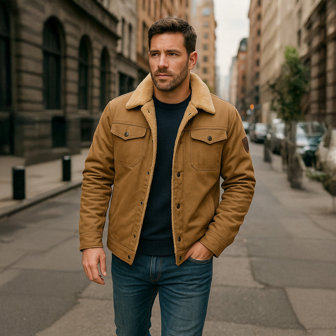 Warm Fleece-Lined Men's Winter Coat