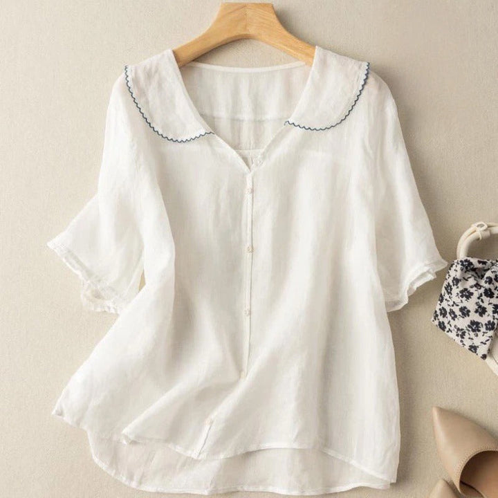 Elegant Vintage Women's Blouse with Button Detail