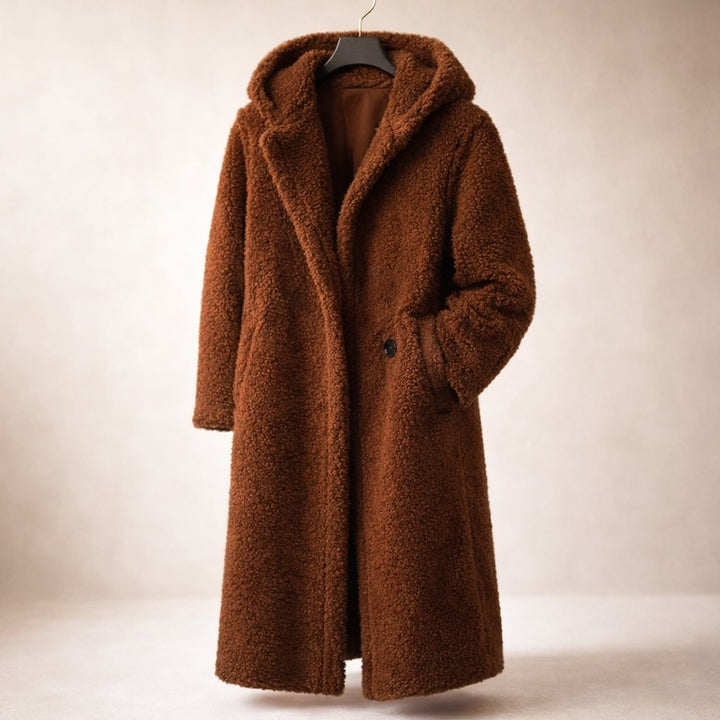 Elegant Hooded Women's Long Coat