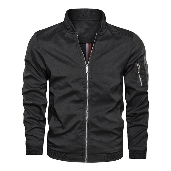 Men's Lightweight Bomber Jacket with Ribbed Cuffs