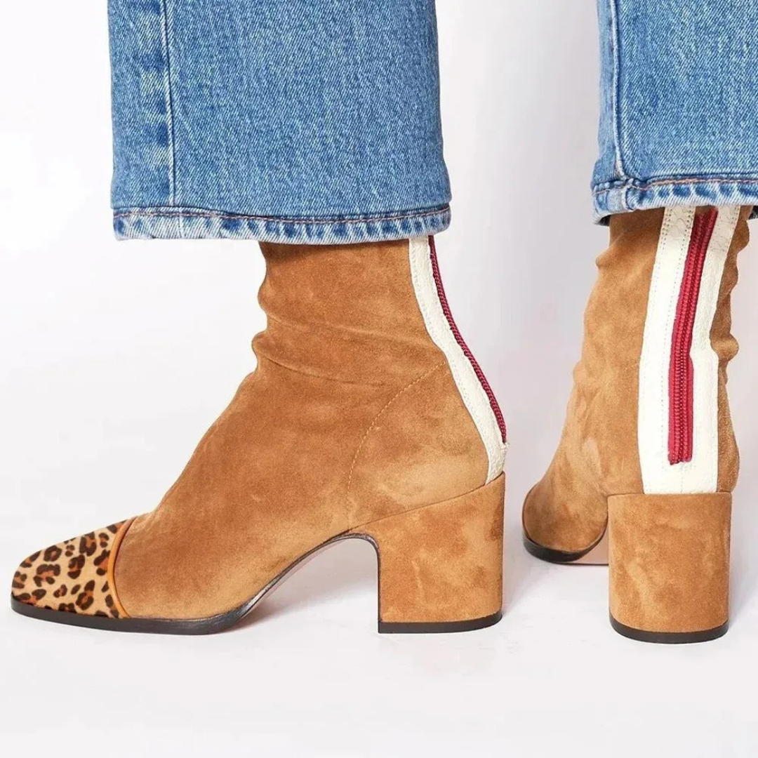 Elegant Women's Comfort Ankle Boots with Block Heel - Comfortable Heeled Shoes for Every Occasion