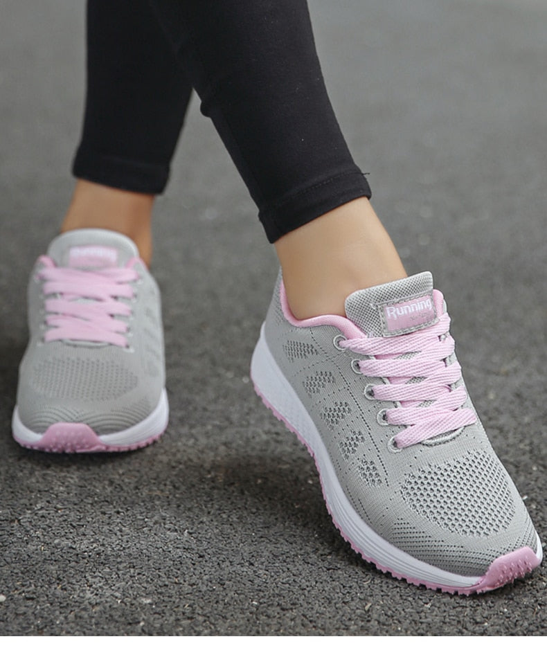 Ergonomic Women's Casual Shoes - Lightweight Sneakers with Breathable Material