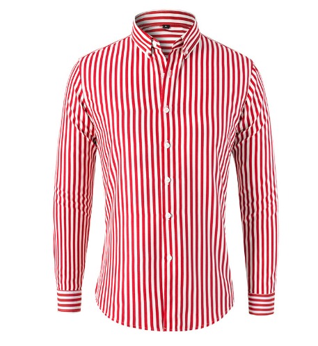 Striped Men's Business Shirt Slim Fit - Classic Elegant Long Sleeve