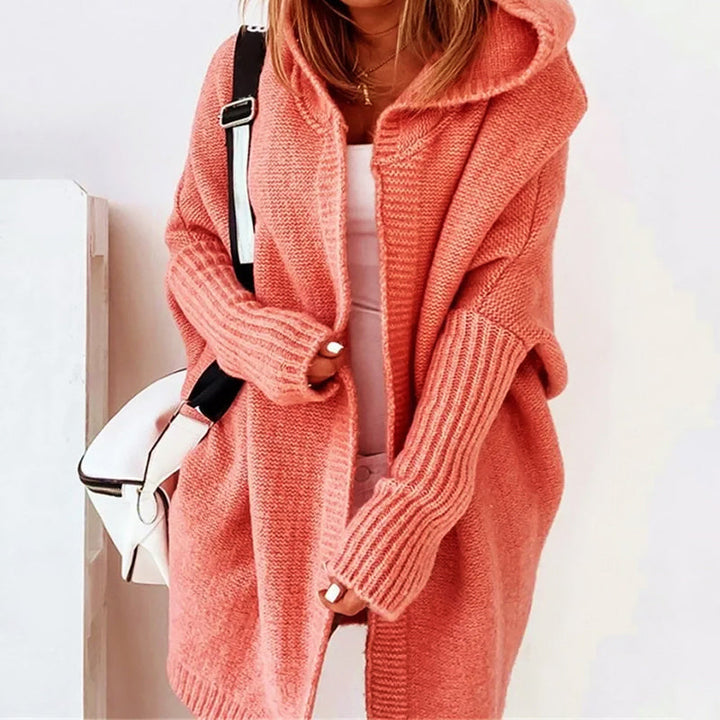 Women's SoftKnit Hooded Cardigan - Oversized Knee-Length Knit Jacket