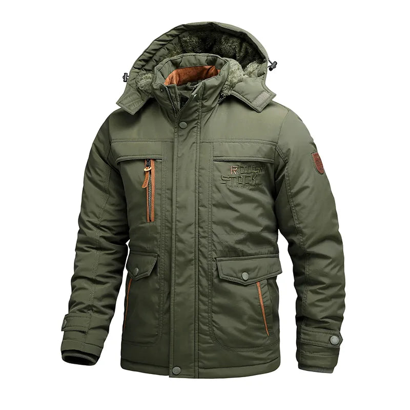 Waterproof Tactical Winter Coat Men's - Lined Parka with Removable Hood