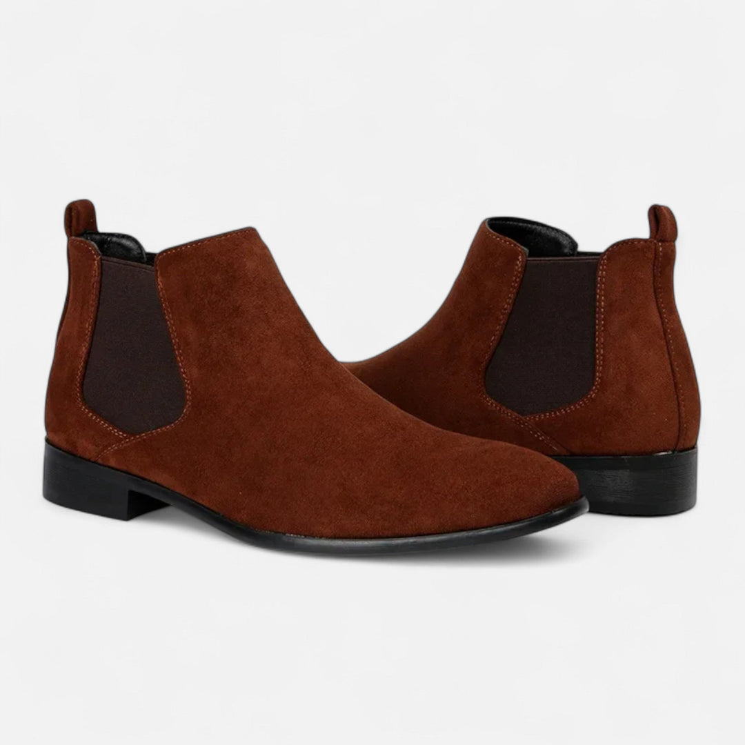 Men's Elegant Suede Chelsea Boots with Square Toe