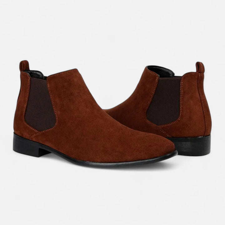 Men's Elegant Suede Chelsea Boots with Square Toe
