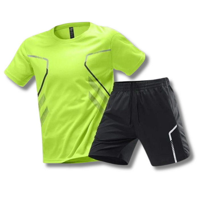 Men's Breathable Athletic Set - T-Shirt and Shorts for Training and Fitness