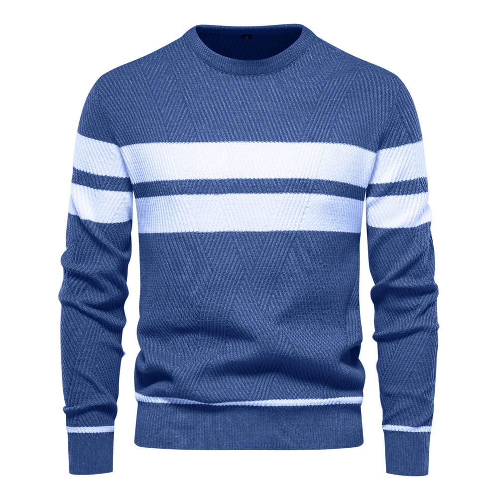 Patchwork Men's Knit Sweater Long Sleeve