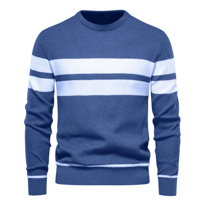 Patchwork Men's Knit Sweater Long Sleeve