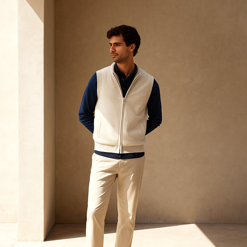 Men's Cashmere Zip-Up Vest