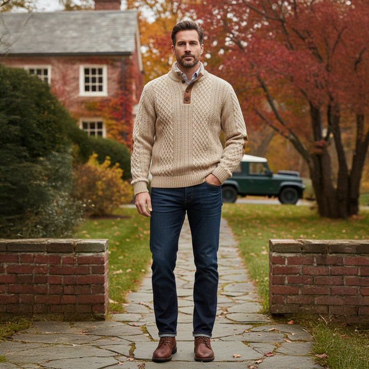 Vintage Cable-Knit Men's Sweater