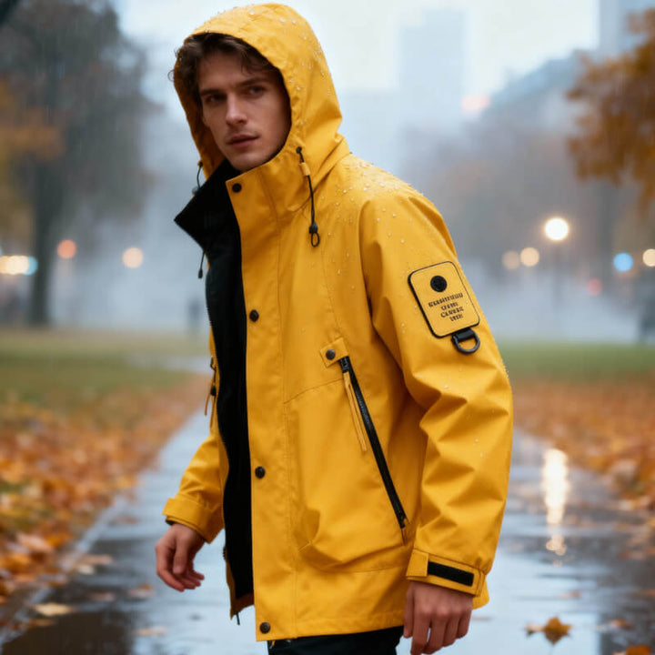 Waterproof Men's Tech Softshell Jacket with Adjustable Hood