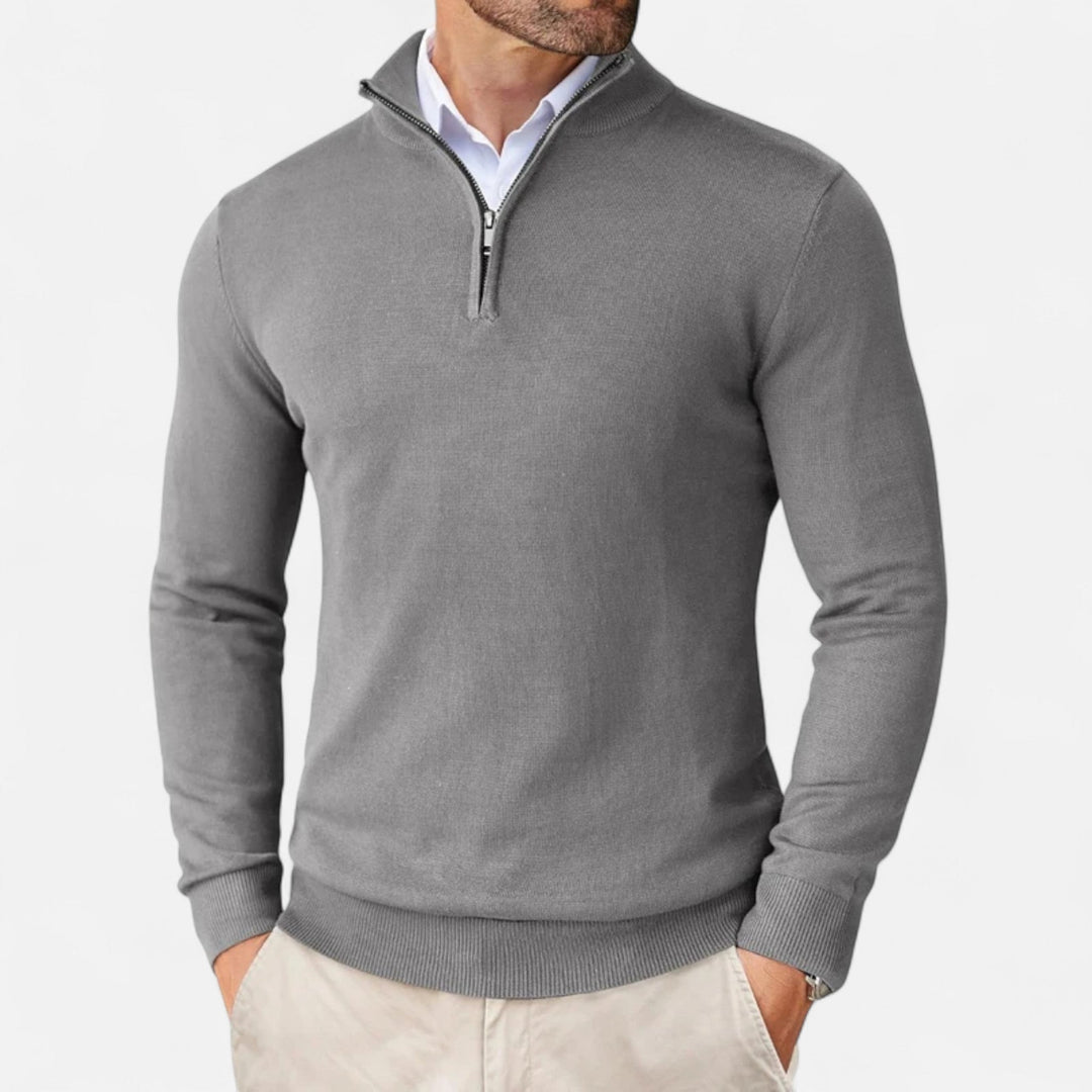 Lightweight Slim-Fit Men's Zip-Up Sweater