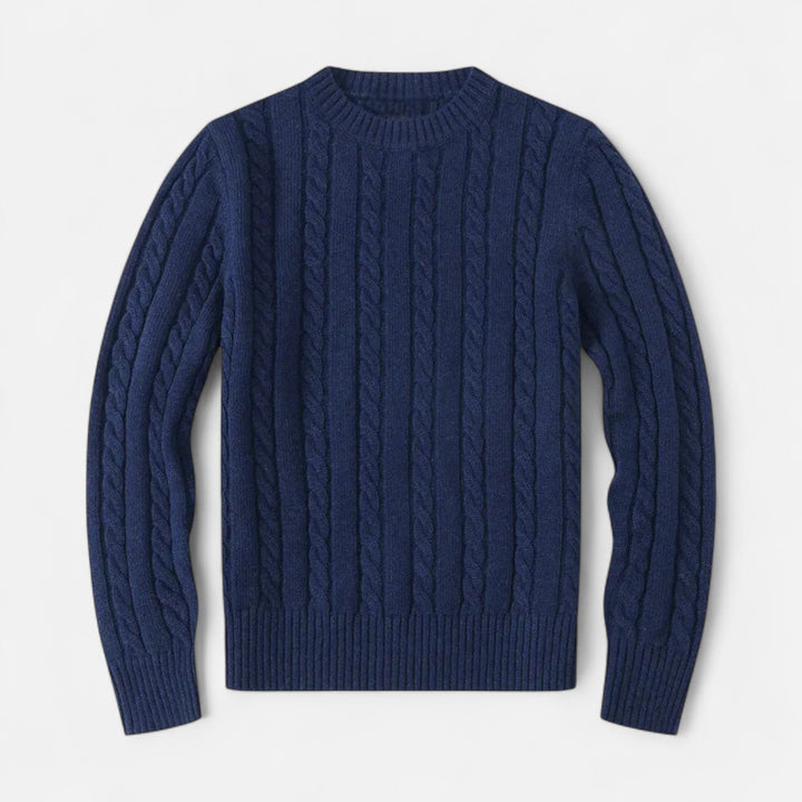Classic Crew Neck Cotton-Blend Men's Sweater