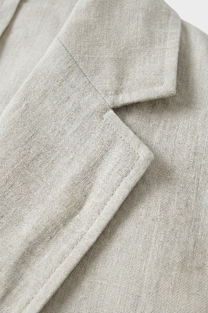 Elegant Lightweight Men's Linen Suit Set with Blazer and Trousers