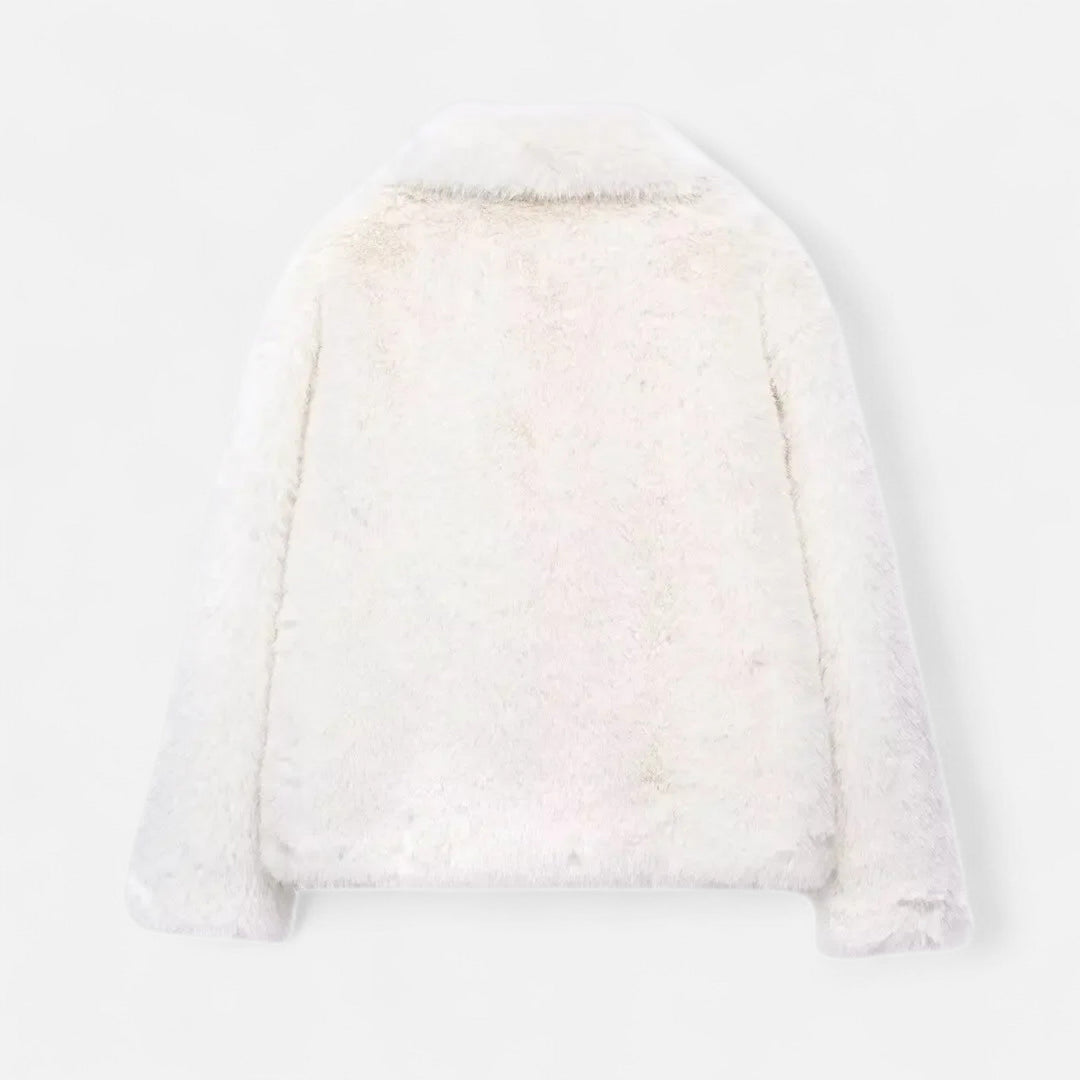 Elegant Faux Fur Plush Winter Coat for Women