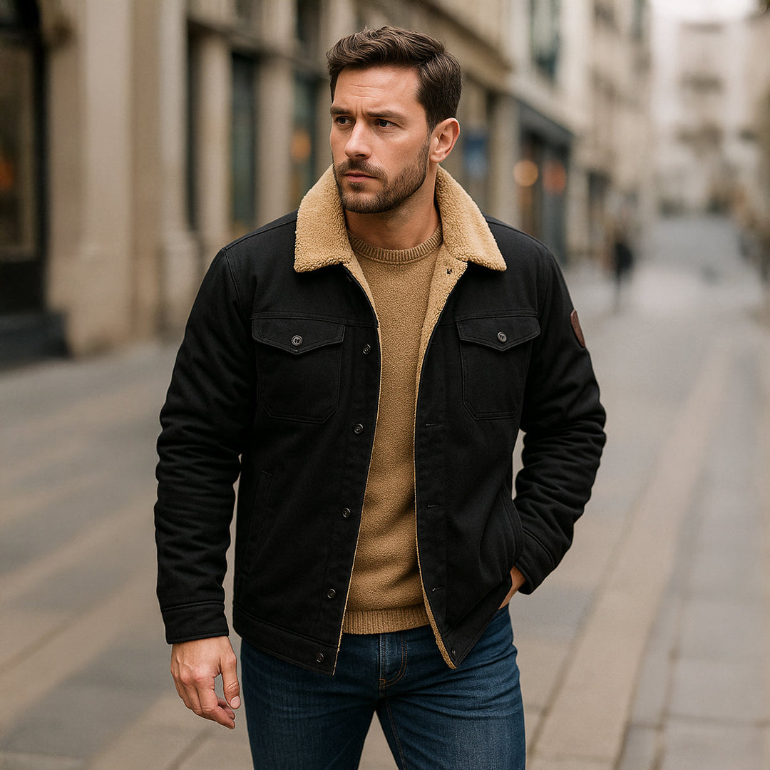 Warm Fleece-Lined Men's Winter Coat
