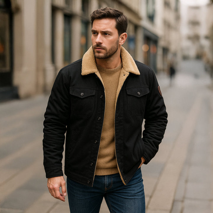 Warm Fleece-Lined Men's Winter Coat