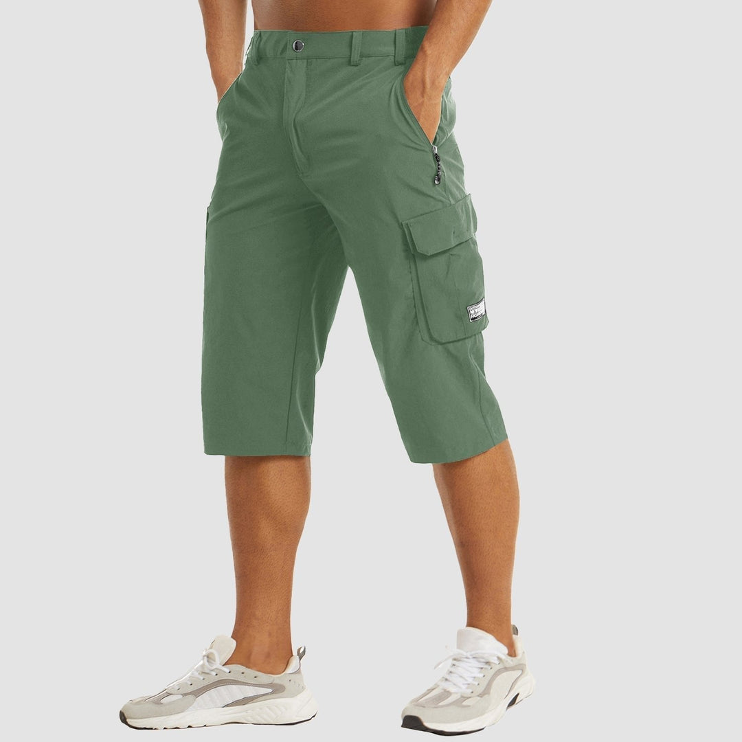 Herren Knielange Cargo Shorts mit Seitentaschen - Green
