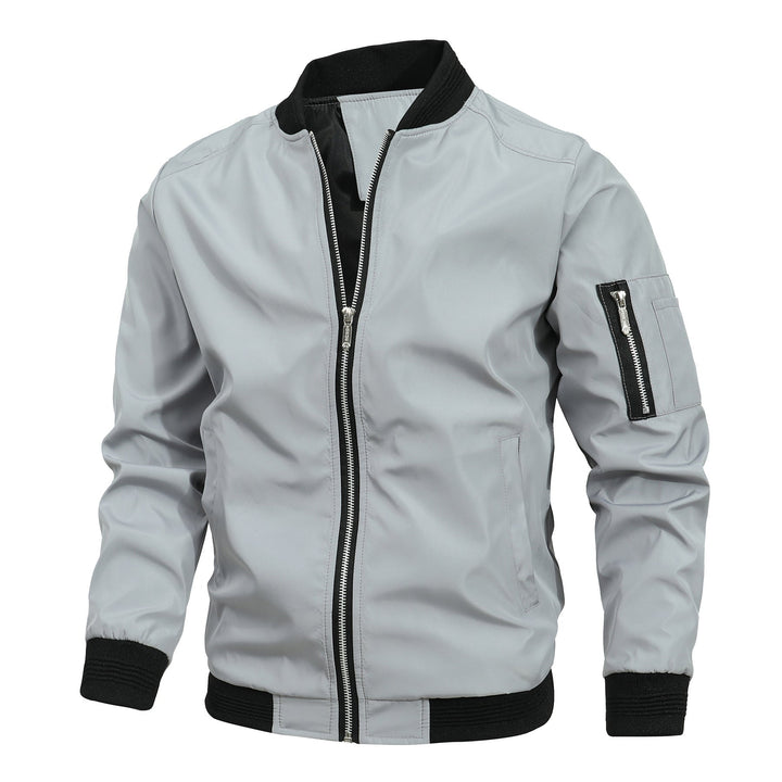 Men's Lightweight Bomber Jacket with Ribbed Cuffs