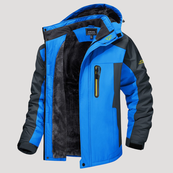 Men's Windbreaker Waterproof Outdoor Jacket - Windproof with Removable Hood