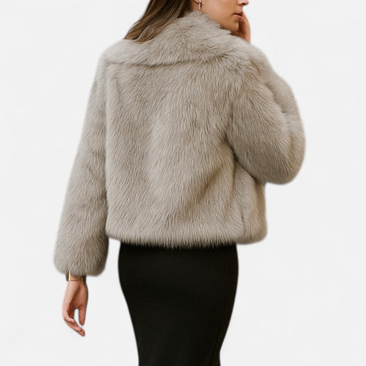 Elegant Faux Fur Plush Winter Coat for Women