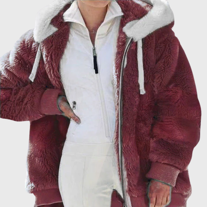 Women's Warm Fleece Winter Jacket with Hood